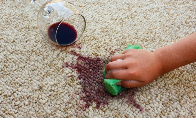 Red Wine Stain on Carpet